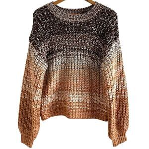 Dex Chunky Pullover Sweater size S Brown